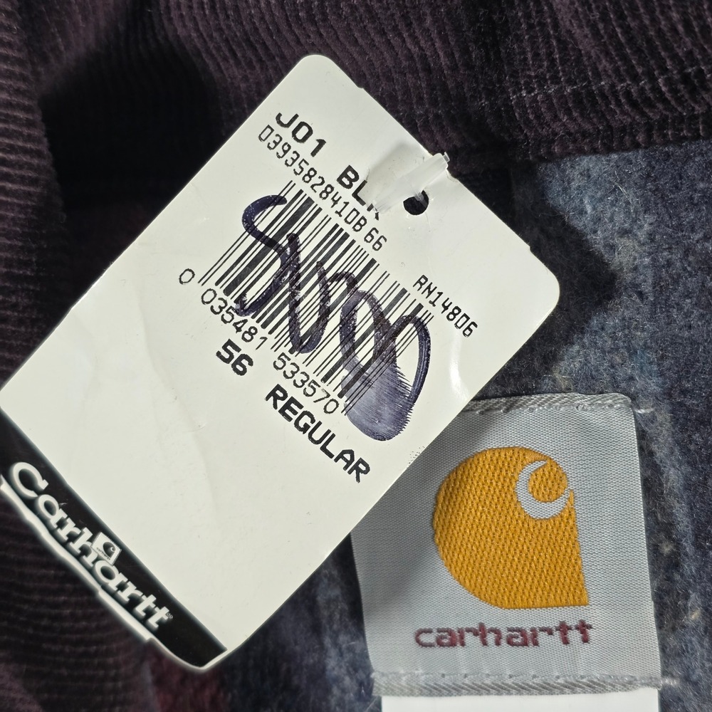 NWT‎ VTG Carhartt J01 BLK Duck Detroit Jacket Blanket Lined Black 56 3XL - Picture 8 of 10